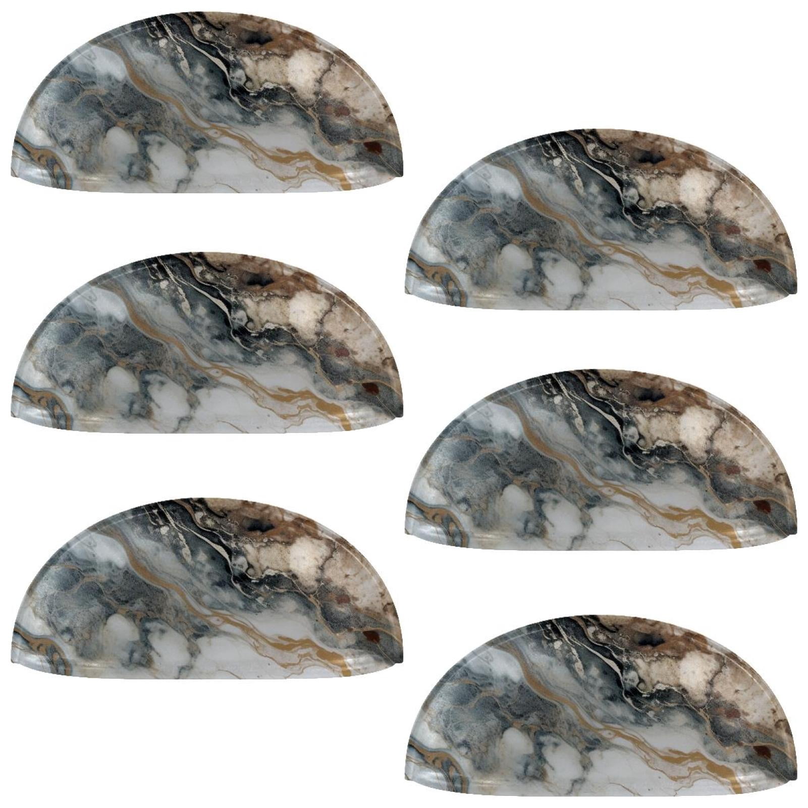 HemaKayy 6 Pack 3.5" Decorative Cabinet Knobs - Elegant ABS Glass Cup Handles for Home Furniture Decor - Dresser Drawer Door Pulls - Perfect for Kitchen Bedroom - Unique Marble Texture