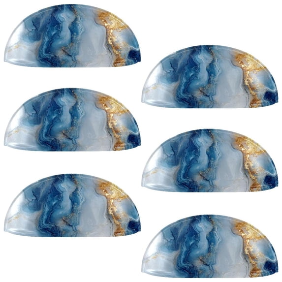 HemaKayy 6 Pack 3.5" Decorative Cabinet Knobs - Elegant ABS Glass Cup Handles for Home Furniture Decor - Dresser Drawer Door Pulls - Perfect for Kitchen Bedroom - Unique Marble Texture