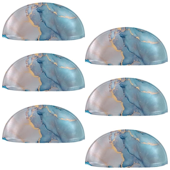 HemaKayy 6 Pack 3.5" Decorative Cabinet Knobs - Elegant ABS Glass Cup Handles for Home Furniture Decor - Dresser Drawer Door Pulls - Perfect for Kitchen Bedroom - Unique Marble Texture