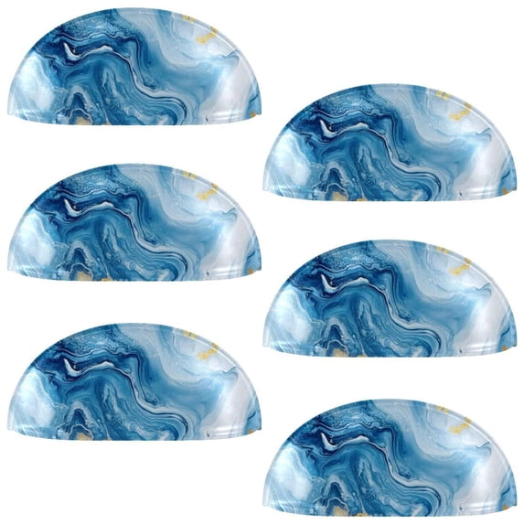 HemaKayy 6 Pack 3.5" Decorative Cabinet Knobs - Elegant ABS Glass Cup Handles for Home Furniture Decor - Dresser Drawer Door Pulls - Perfect for Kitchen Bedroom - Unique Marble Texture