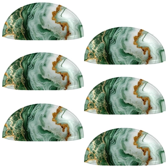 HemaKayy 6 Pack 3.5" Decorative Cabinet Knobs - Elegant ABS Glass Cup Handles for Home Furniture Decor - Dresser Drawer Door Pulls - Perfect for Kitchen Bedroom - Unique Marble Texture