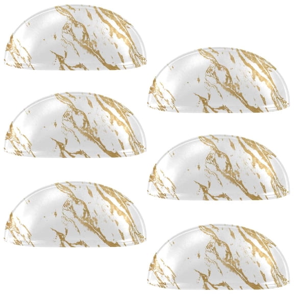 HemaKayy 6 Pack 3.5" Decorative Cabinet Knobs - Elegant ABS Glass Cup Handles for Home Furniture Decor - Dresser Drawer Door Pulls - Perfect for Kitchen Bedroom - Unique Marble Texture