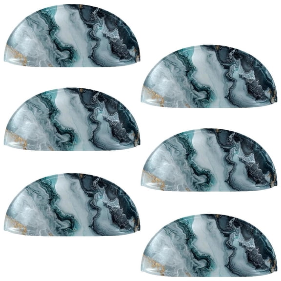 HemaKayy 6 Pack 3.5" Decorative Cabinet Knobs - Elegant ABS Glass Cup Handles for Home Furniture Decor - Dresser Drawer Door Pulls - Perfect for Kitchen Bedroom - Unique Marble Texture