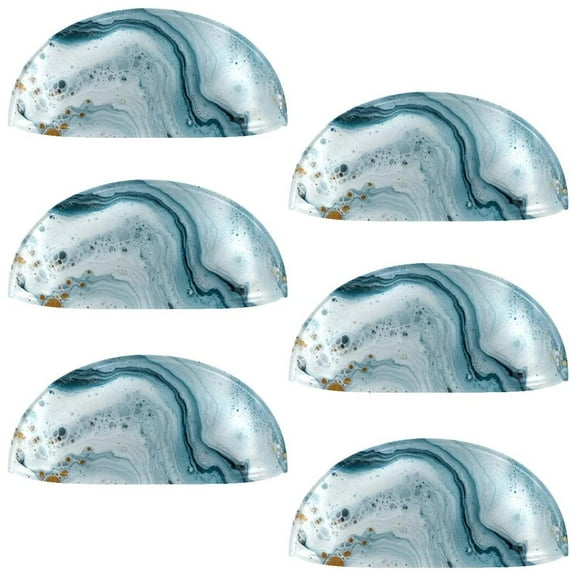 HemaKayy 6 Pack 3.5" Decorative Cabinet Knobs - Elegant ABS Glass Cup Handles for Home Furniture Decor - Dresser Drawer Door Pulls - Perfect for Kitchen Bedroom - Unique Marble Texture