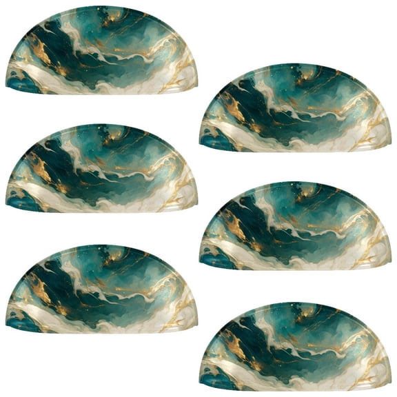 HemaKayy 6 Pack 3.5" Decorative Cabinet Knobs - Elegant ABS Glass Cup Handles for Home Furniture Decor - Dresser Drawer Door Pulls - Perfect for Kitchen Bedroom - Unique Marble Texture