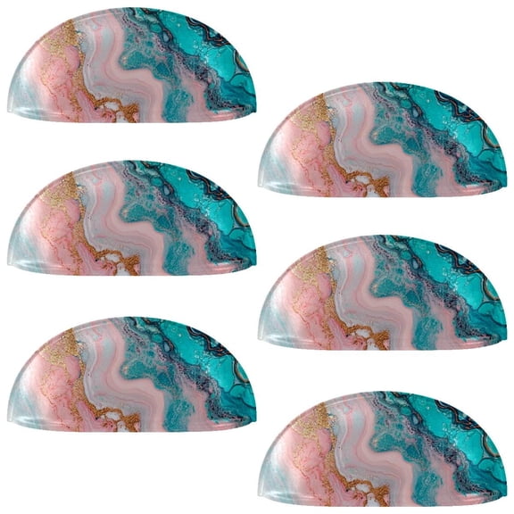 HemaKayy 6 Pack 3.5" Decorative Cabinet Knobs - Elegant ABS Glass Cup Handles for Home Furniture Decor - Dresser Drawer Door Pulls - Perfect for Kitchen Bedroom - Unique Marble Texture