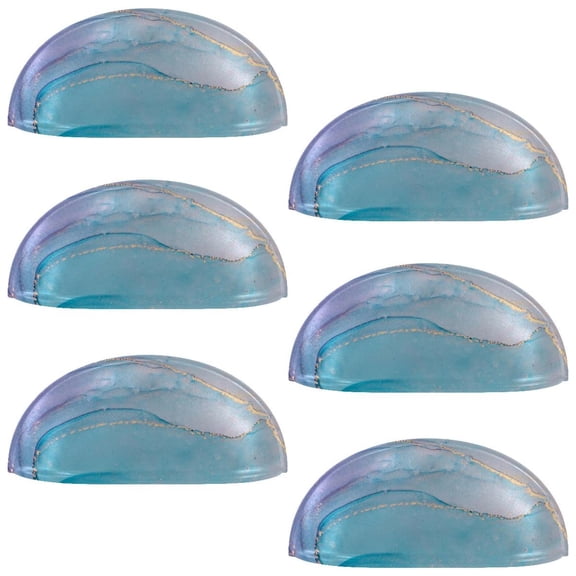 HemaKayy 6 Pack 3.5" Decorative Cabinet Knobs - Elegant ABS Glass Cup Handles for Home Furniture Decor - Dresser Drawer Door Pulls - Perfect for Kitchen Bedroom - Unique Marble Texture