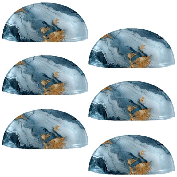 HemaKayy 6 Pack 3.5" Decorative Cabinet Knobs - Elegant ABS Glass Cup Handles for Home Furniture Decor - Dresser Drawer Door Pulls - Perfect for Kitchen Bedroom - Unique Marble Texture