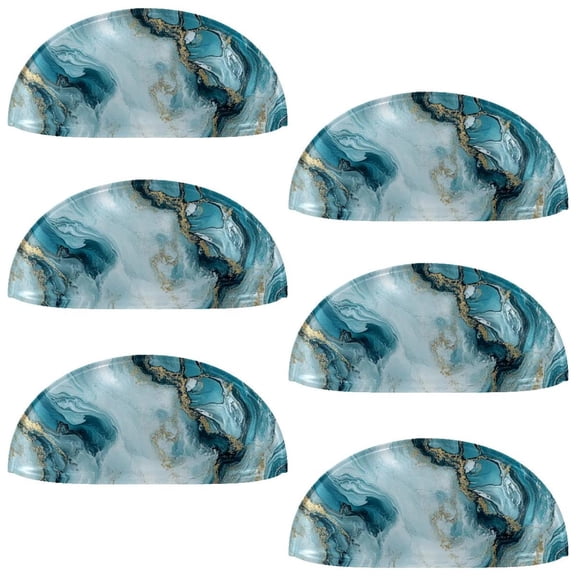 HemaKayy 6 Pack 3.5" Decorative Cabinet Knobs - Elegant ABS Glass Cup Handles for Home Furniture Decor - Dresser Drawer Door Pulls - Perfect for Kitchen Bedroom - Unique Marble Texture