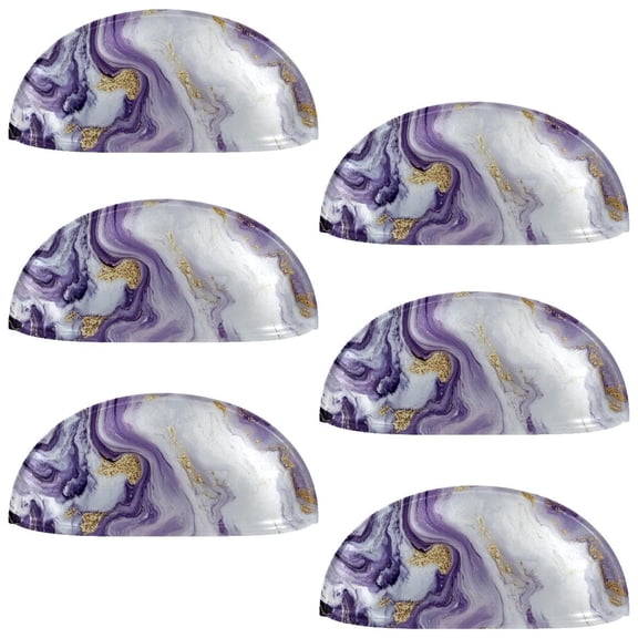 HemaKayy 6 Pack 3.5" Decorative Cabinet Knobs - Elegant ABS Glass Cup Handles for Home Furniture Decor - Dresser Drawer Door Pulls - Perfect for Kitchen Bedroom - Unique Marble Texture