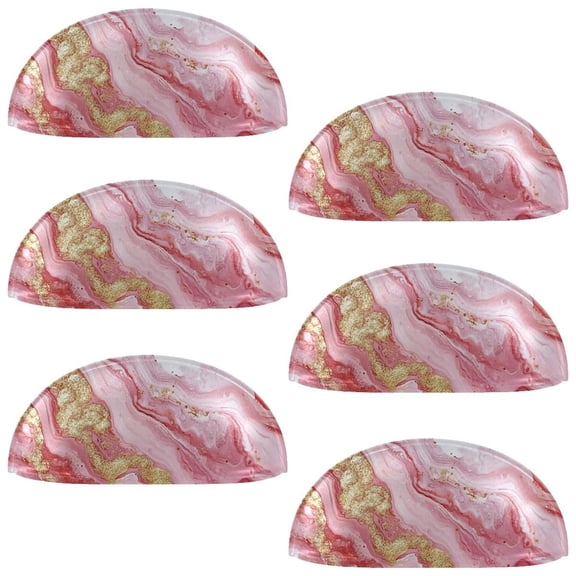 HemaKayy 6 Pack 3.5" Decorative Cabinet Knobs - Elegant ABS Glass Cup Handles for Home Furniture Decor - Dresser Drawer Door Pulls - Perfect for Kitchen Bedroom - Unique Marble Texture