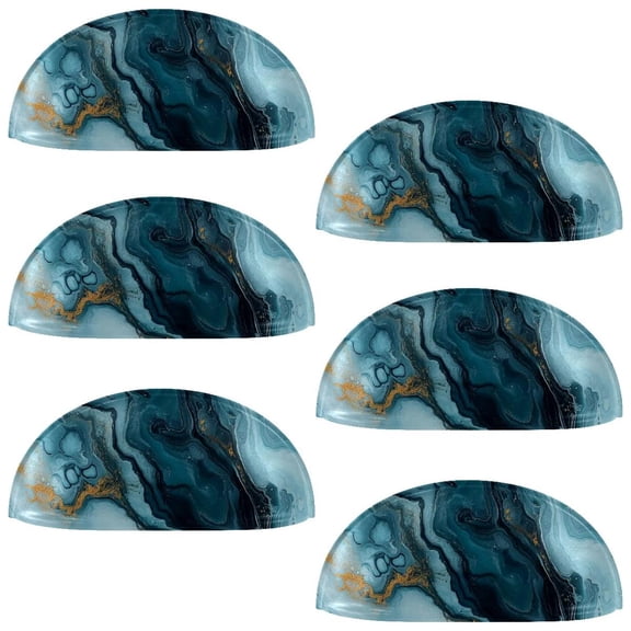 HemaKayy 6 Pack 3.5" Decorative Cabinet Knobs - Elegant ABS Glass Cup Handles for Home Furniture Decor - Dresser Drawer Door Pulls - Perfect for Kitchen Bedroom - Unique Marble Texture