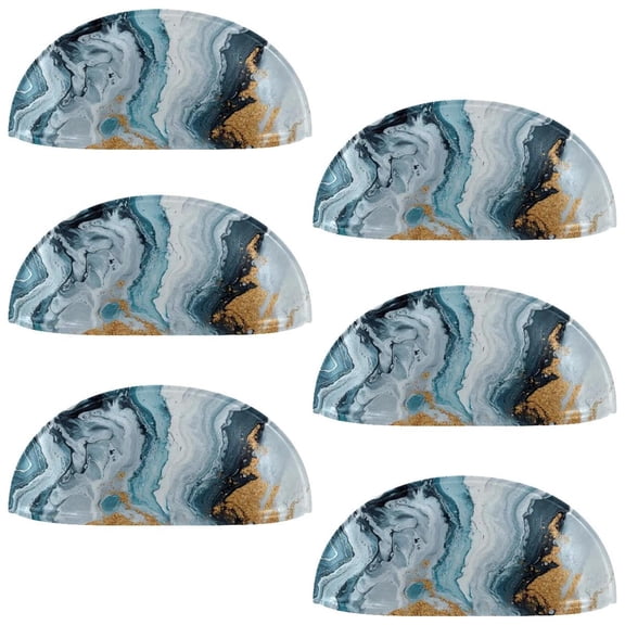 HemaKayy 6 Pack 3.5" Decorative Cabinet Knobs - Elegant ABS Glass Cup Handles for Home Furniture Decor - Dresser Drawer Door Pulls - Perfect for Kitchen Bedroom - Unique Marble Texture