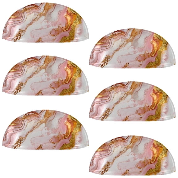 HemaKayy 6 Pack 3.5" Decorative Cabinet Knobs - Elegant ABS Glass Cup Handles for Home Furniture Decor - Dresser Drawer Door Pulls - Perfect for Kitchen Bedroom - Unique Marble Texture