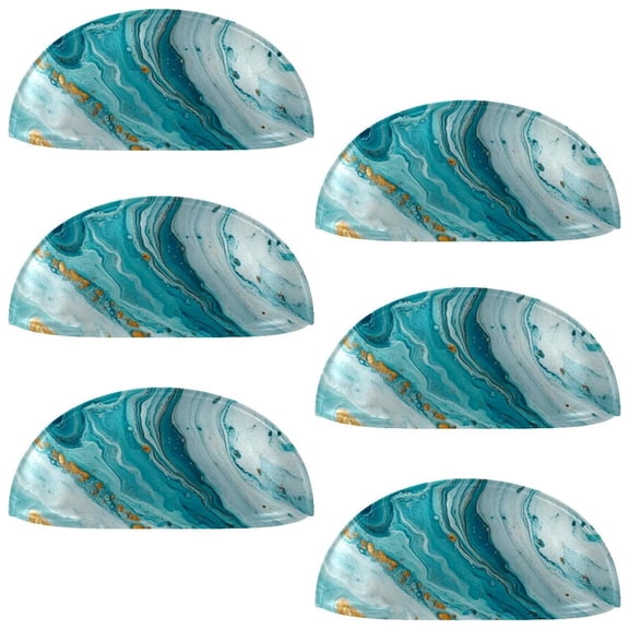 HemaKayy 6 Pack 3.5" Decorative Cabinet Knobs - Elegant ABS Glass Cup Handles for Home Furniture Decor - Dresser Drawer Door Pulls - Perfect for Kitchen Bedroom - Unique Marble Texture