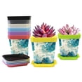 thumbnail image 1 of HemaKayy Decorative Planter Pot Set - Perfect for Small Plants - Colorful Design With Drainage Hole - Ideal for Home and Garden Decor - Set of 8 - Unique Marble Texture, 1 of 6