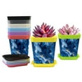 thumbnail image 1 of HemaKayy Decorative Planter Pot Set - Perfect for Small Plants - Colorful Design With Drainage Hole - Ideal for Home and Garden Decor - Set of 8 - Unique Marble Texture, 1 of 6