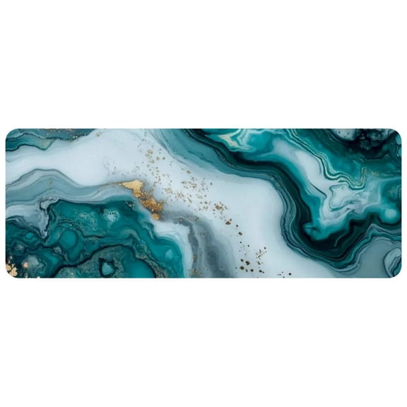 HemaKayy Large Mouse Pad with Non-Slip Rubber Base, Personalized Premium-Textured Custom Computer Mouse Mat Design, Washable Mousepad Mutispandex Cloth, 11.8"x31.3" - Unique Marble Texture