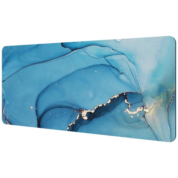 HemaKayy Large Mouse Pad with Non-Slip Rubber Base, Personalized Premium-Textured Custom Computer Mouse Mat Design, Washable Mousepad Mutispandex Cloth, 15.7"x35.2" - Unique Marble Texture