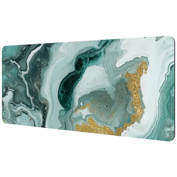 HemaKayy Large Mouse Pad with Non-Slip Rubber Base, Personalized Premium-Textured Custom Computer Mouse Mat Design, Washable Mousepad Mutispandex Cloth, 15.7"x35.2" - Unique Marble Texture