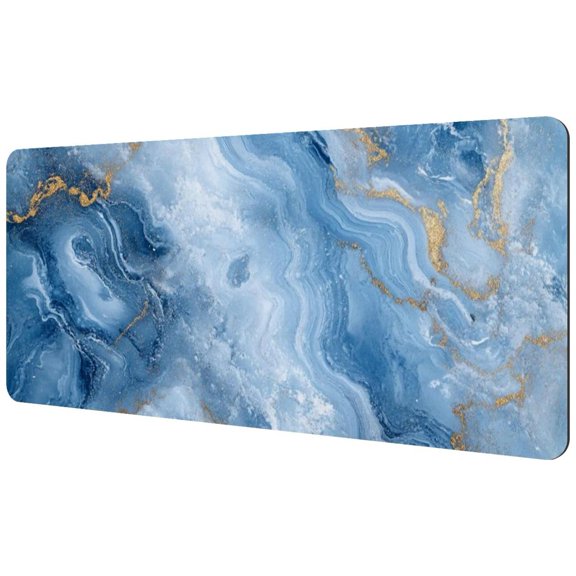 HemaKayy Large Mouse Pad with Non-Slip Rubber Base, Personalized Premium-Textured Custom Computer Mouse Mat Design, Washable Mousepad Mutispandex Cloth, 15.7"x35.2" - Unique Marble Texture