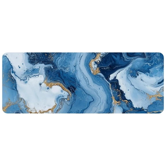 HemaKayy Large Mouse Pad with Non-Slip Rubber Base, Personalized Premium-Textured Custom Computer Mouse Mat Design, Washable Mousepad Mutispandex Cloth, 11.8"x31.3" - Unique Marble Texture