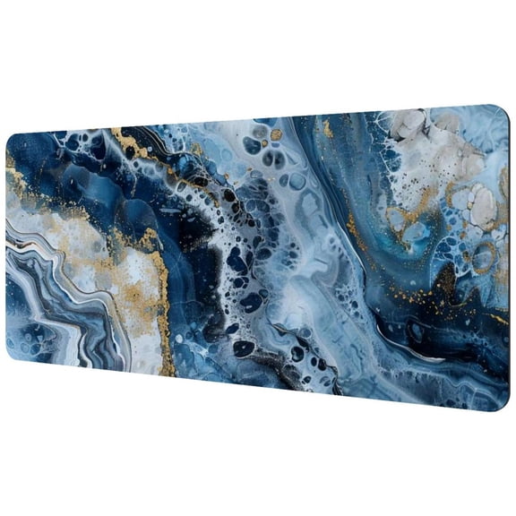 HemaKayy Large Mouse Pad with Non-Slip Rubber Base, Personalized Premium-Textured Custom Computer Mouse Mat Design, Washable Mousepad Mutispandex Cloth, 15.7"x35.2" - Unique Marble Texture
