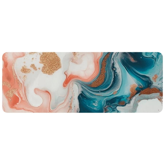 HemaKayy Large Mouse Pad with Non-Slip Rubber Base, Personalized Premium-Textured Custom Computer Mouse Mat Design, Washable Mousepad Mutispandex Cloth, 11.8"x31.3" - Unique Marble Texture