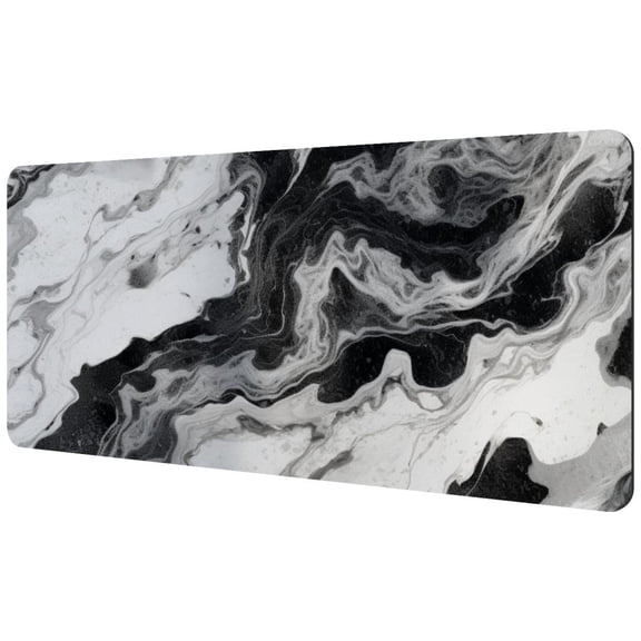 HemaKayy Large Mouse Pad with Non-Slip Rubber Base, Personalized Premium-Textured Custom Computer Mouse Mat Design, Washable Mousepad Mutispandex Cloth, 15.7"x35.2" - Unique Marble Texture