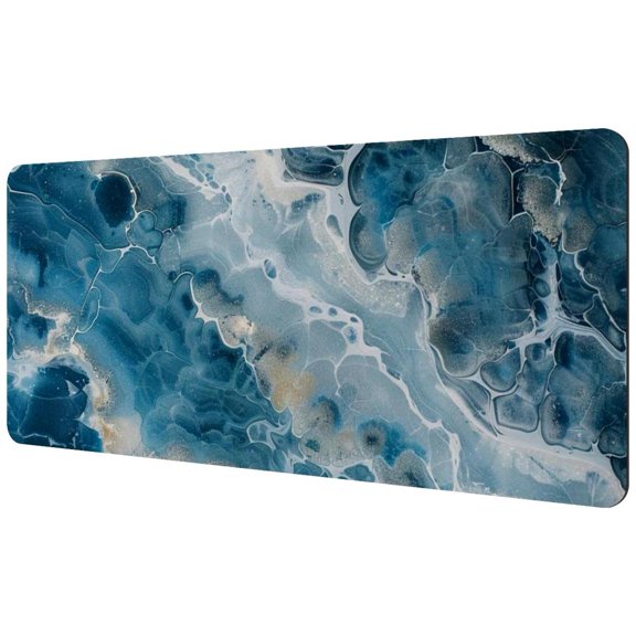 HemaKayy Large Mouse Pad with Non-Slip Rubber Base, Personalized Premium-Textured Custom Computer Mouse Mat Design, Washable Mousepad Mutispandex Cloth, 15.7"x35.2" - Unique Marble Texture