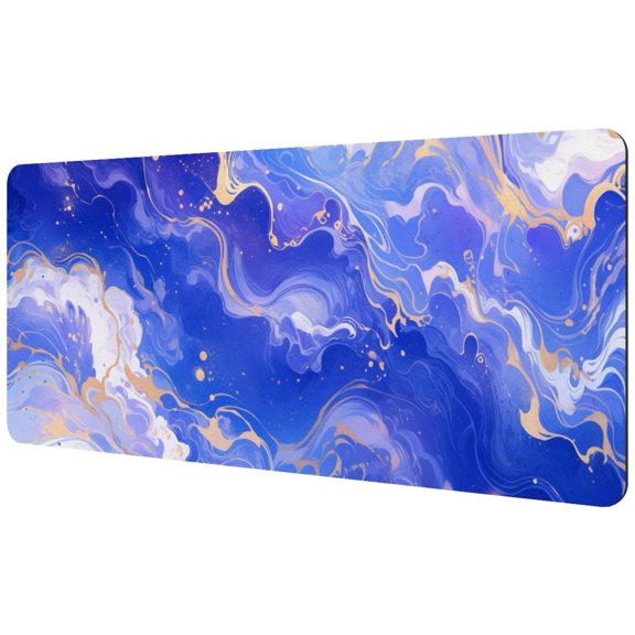 HemaKayy Large Mouse Pad with Non-Slip Rubber Base, Personalized Premium-Textured Custom Computer Mouse Mat Design, Washable Mousepad Mutispandex Cloth, 15.7"x35.2" - Unique Marble Texture