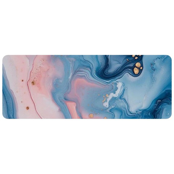 HemaKayy Large Mouse Pad with Non-Slip Rubber Base, Personalized Premium-Textured Custom Computer Mouse Mat Design, Washable Mousepad Mutispandex Cloth, 11.8"x31.3" - Unique Marble Texture