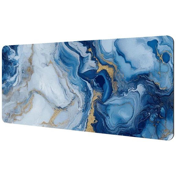 HemaKayy Large Mouse Pad with Non-Slip Rubber Base, Personalized Premium-Textured Custom Computer Mouse Mat Design, Washable Mousepad Mutispandex Cloth, 15.7"x35.2" - Unique Marble Texture