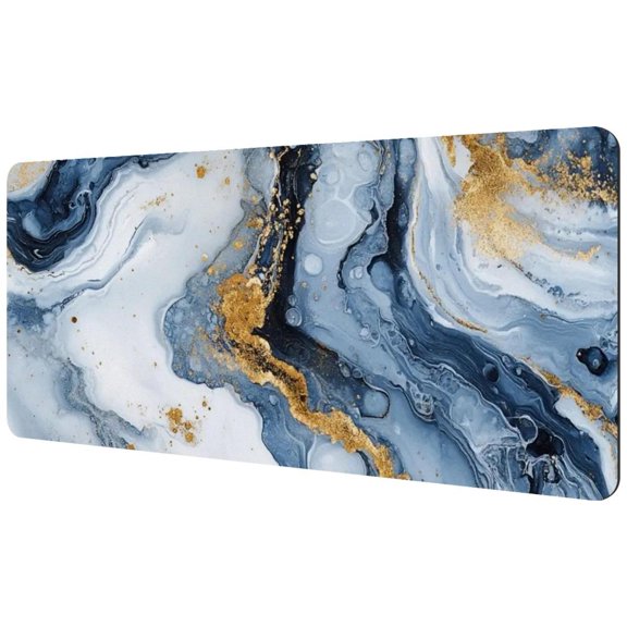 HemaKayy Large Mouse Pad with Non-Slip Rubber Base, Personalized Premium-Textured Custom Computer Mouse Mat Design, Washable Mousepad Mutispandex Cloth, 15.7"x35.2" - Unique Marble Texture