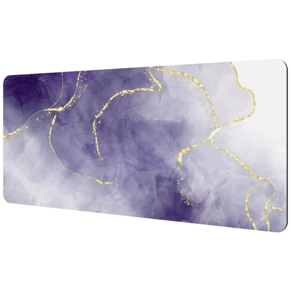 HemaKayy Large Mouse Pad with Non-Slip Rubber Base, Personalized Premium-Textured Custom Computer Mouse Mat Design, Washable Mousepad Mutispandex Cloth, 15.7"x35.2" - Unique Marble Texture