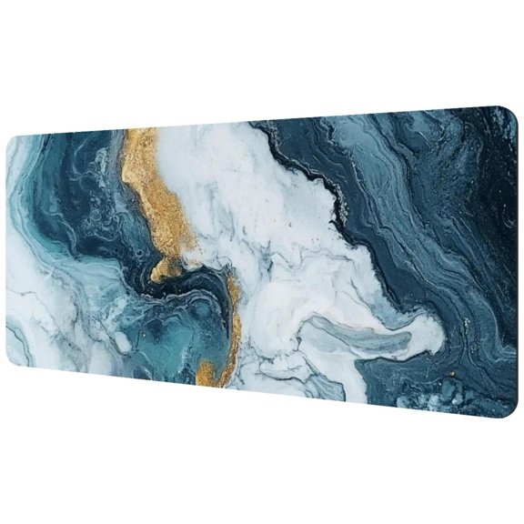 HemaKayy Large Mouse Pad with Non-Slip Rubber Base, Personalized Premium-Textured Custom Computer Mouse Mat Design, Washable Mousepad Mutispandex Cloth, 15.7"x35.2" - Unique Marble Texture