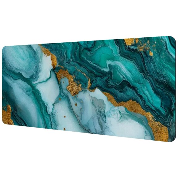 HemaKayy Large Mouse Pad with Non-Slip Rubber Base, Personalized Premium-Textured Custom Computer Mouse Mat Design, Washable Mousepad Mutispandex Cloth, 15.7"x35.2" - Unique Marble Texture