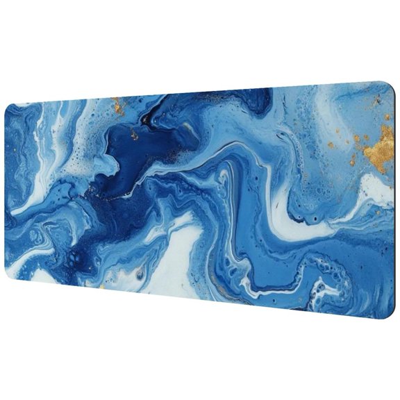 HemaKayy Large Mouse Pad with Non-Slip Rubber Base, Personalized Premium-Textured Custom Computer Mouse Mat Design, Washable Mousepad Mutispandex Cloth, 15.7"x35.2" - Unique Marble Texture