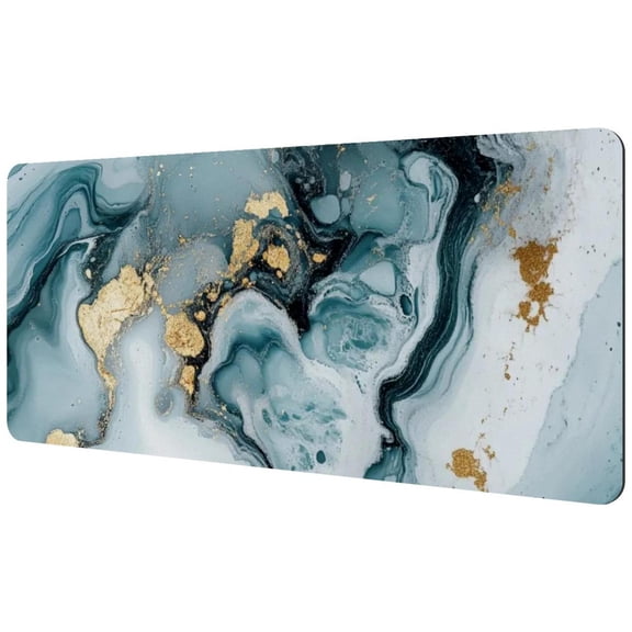 HemaKayy Large Mouse Pad with Non-Slip Rubber Base, Personalized Premium-Textured Custom Computer Mouse Mat Design, Washable Mousepad Mutispandex Cloth, 15.7"x35.2" - Unique Marble Texture
