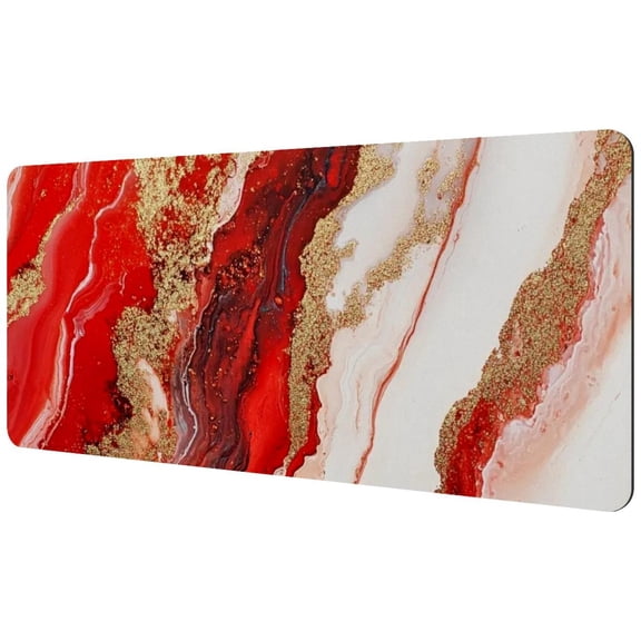 HemaKayy Large Mouse Pad with Non-Slip Rubber Base, Personalized Premium-Textured Custom Computer Mouse Mat Design, Washable Mousepad Mutispandex Cloth, 15.7"x35.2" - Unique Marble Texture