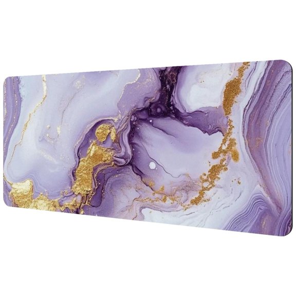 HemaKayy Large Mouse Pad with Non-Slip Rubber Base, Personalized Premium-Textured Custom Computer Mouse Mat Design, Washable Mousepad Mutispandex Cloth, 15.7"x35.2" - Unique Marble Texture