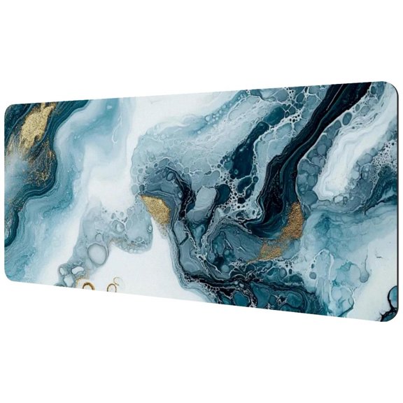 HemaKayy Large Mouse Pad with Non-Slip Rubber Base, Personalized Premium-Textured Custom Computer Mouse Mat Design, Washable Mousepad Mutispandex Cloth, 15.7"x35.2" - Unique Marble Texture