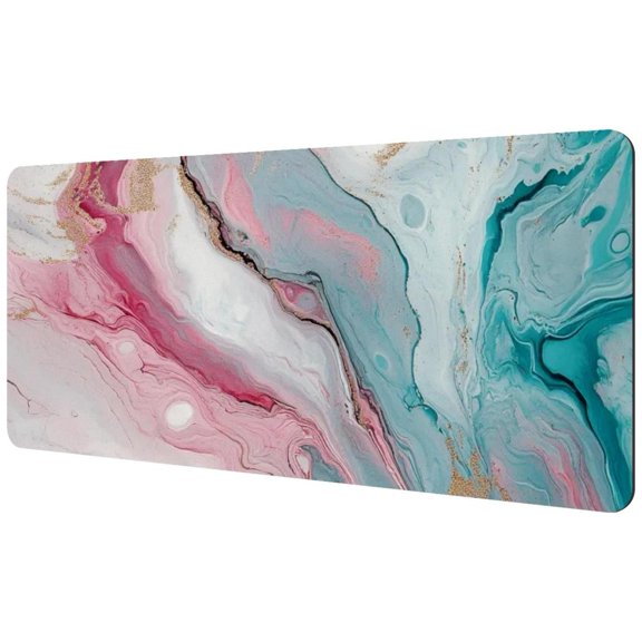 HemaKayy Large Mouse Pad with Non-Slip Rubber Base, Personalized Premium-Textured Custom Computer Mouse Mat Design, Washable Mousepad Mutispandex Cloth, 15.7"x35.2" - Unique Marble Texture