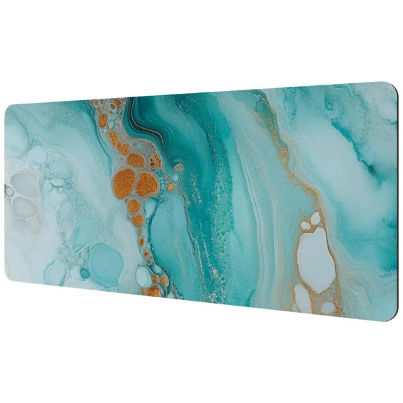 HemaKayy Large Mouse Pad with Non-Slip Rubber Base, Personalized Premium-Textured Custom Computer Mouse Mat Design, Washable Mousepad Mutispandex Cloth, 15.7"x35.2" - Unique Marble Texture