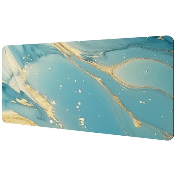 HemaKayy Large Mouse Pad with Non-Slip Rubber Base, Personalized Premium-Textured Custom Computer Mouse Mat Design, Washable Mousepad Mutispandex Cloth, 15.7"x35.2" - Unique Marble Texture