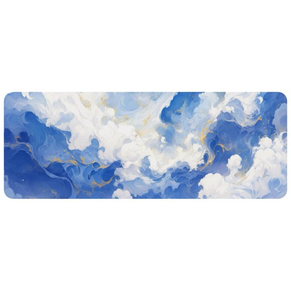 HemaKayy Large Mouse Pad with Non-Slip Rubber Base, Personalized Premium-Textured Custom Computer Mouse Mat Design, Washable Mousepad Mutispandex Cloth, 11.8"x31.3" - Unique Marble Texture