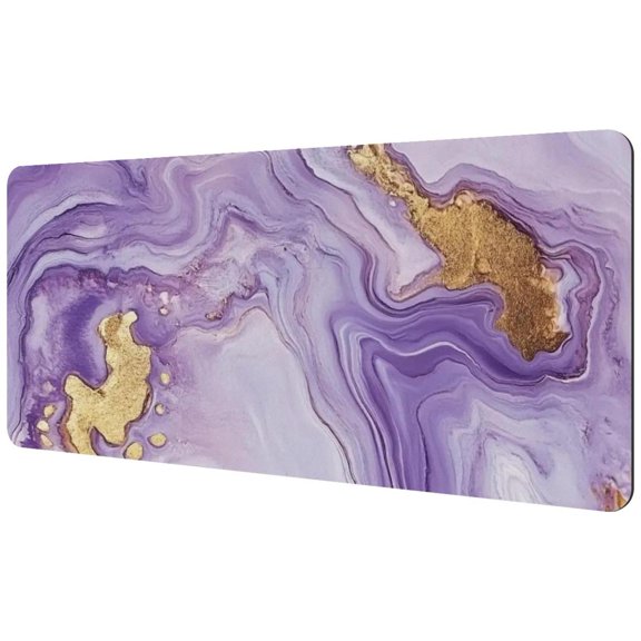 HemaKayy Large Mouse Pad with Non-Slip Rubber Base, Personalized Premium-Textured Custom Computer Mouse Mat Design, Washable Mousepad Mutispandex Cloth, 15.7"x35.2" - Unique Marble Texture