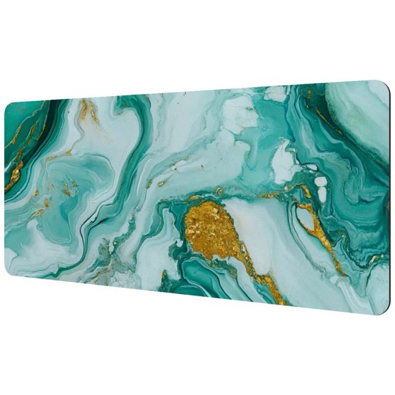 HemaKayy Large Mouse Pad with Non-Slip Rubber Base, Personalized Premium-Textured Custom Computer Mouse Mat Design, Washable Mousepad Mutispandex Cloth, 15.7"x35.2" - Unique Marble Texture