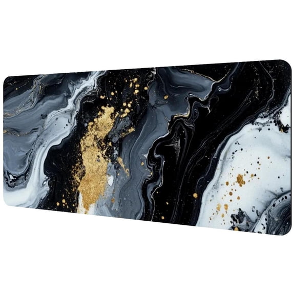 HemaKayy Large Mouse Pad with Non-Slip Rubber Base, Personalized Premium-Textured Custom Computer Mouse Mat Design, Washable Mousepad Mutispandex Cloth, 15.7"x35.2" - Unique Marble Texture