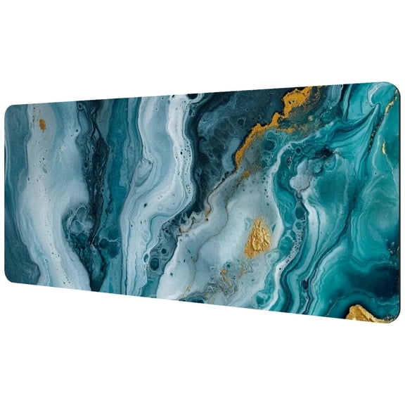 HemaKayy Large Mouse Pad with Non-Slip Rubber Base, Personalized Premium-Textured Custom Computer Mouse Mat Design, Washable Mousepad Mutispandex Cloth, 15.7"x35.2" - Unique Marble Texture